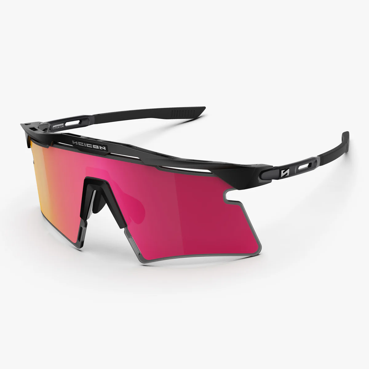 SCICON AEROSHADE 2.0 TITANIUM Musta matta aurinkolasit monipeililinssi + vaaleanpunaiset suojalasit