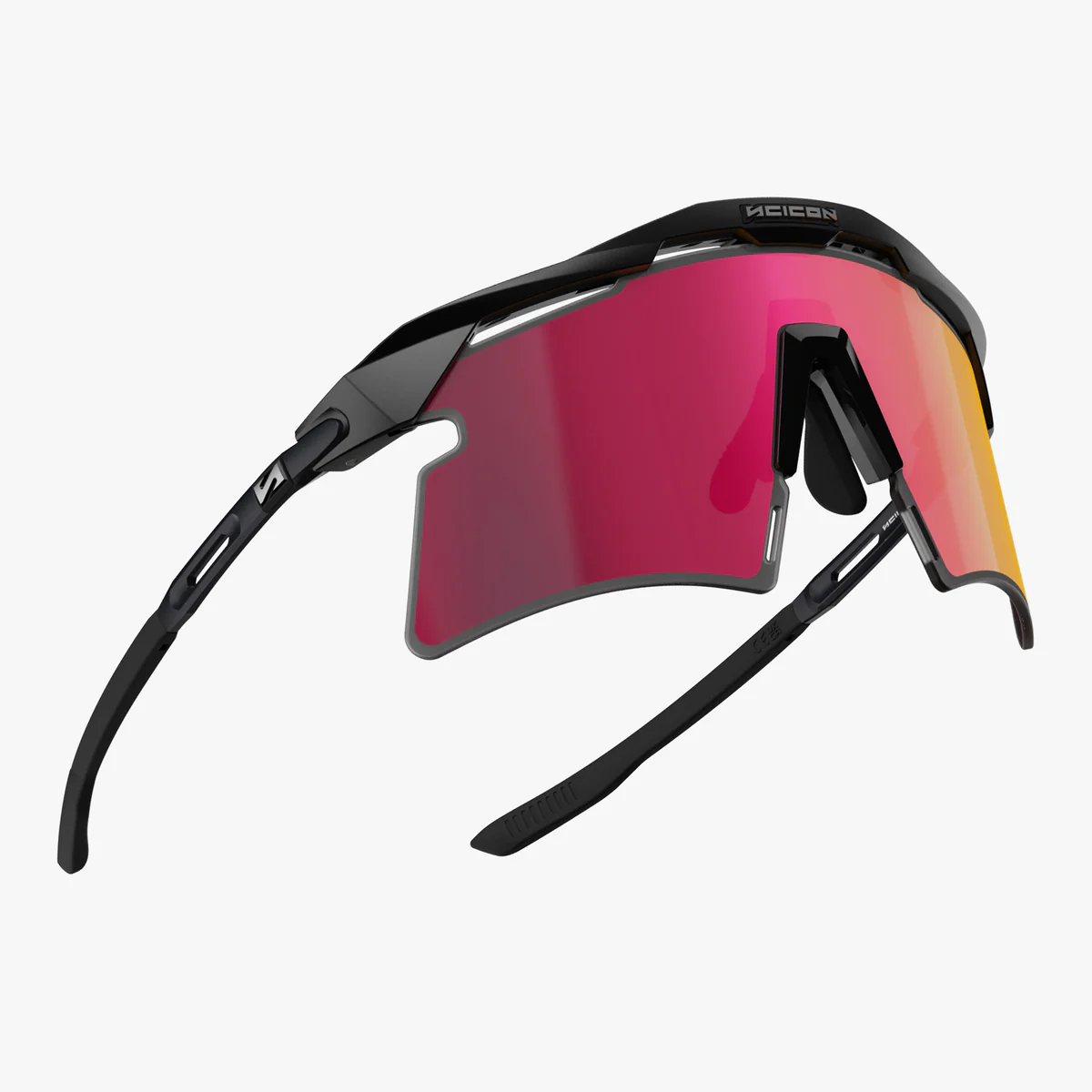 SCICON AEROSHADE 2.0 TITANIUM Musta matta aurinkolasit monipeililinssi + vaaleanpunaiset suojalasit