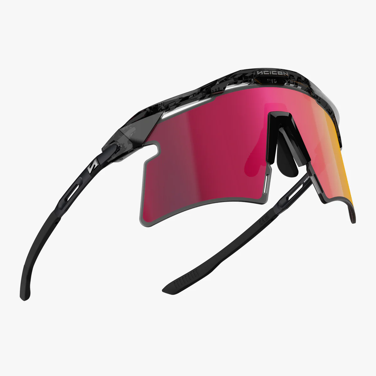 Aurinkolasit SCICON AEROSHADE 2.0 TITANIUM Musta Crystal Gloss Multimirror Aurinkolasit + vaaleanpunainen linssi