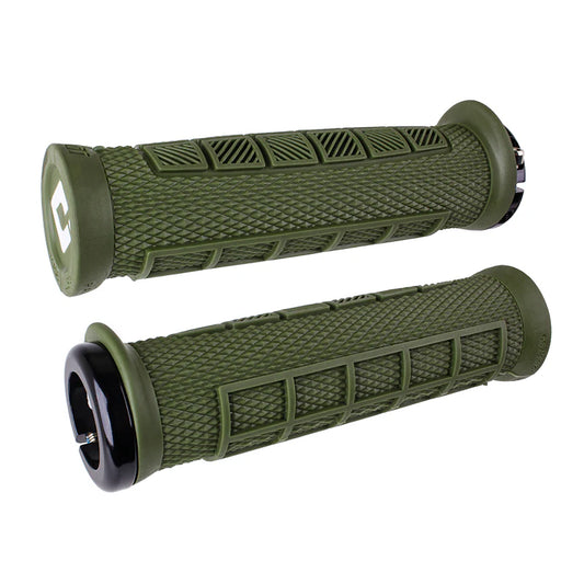 ODI ELITE PRO V2.1 Lock-on 130 mm:n kahvat Olive
