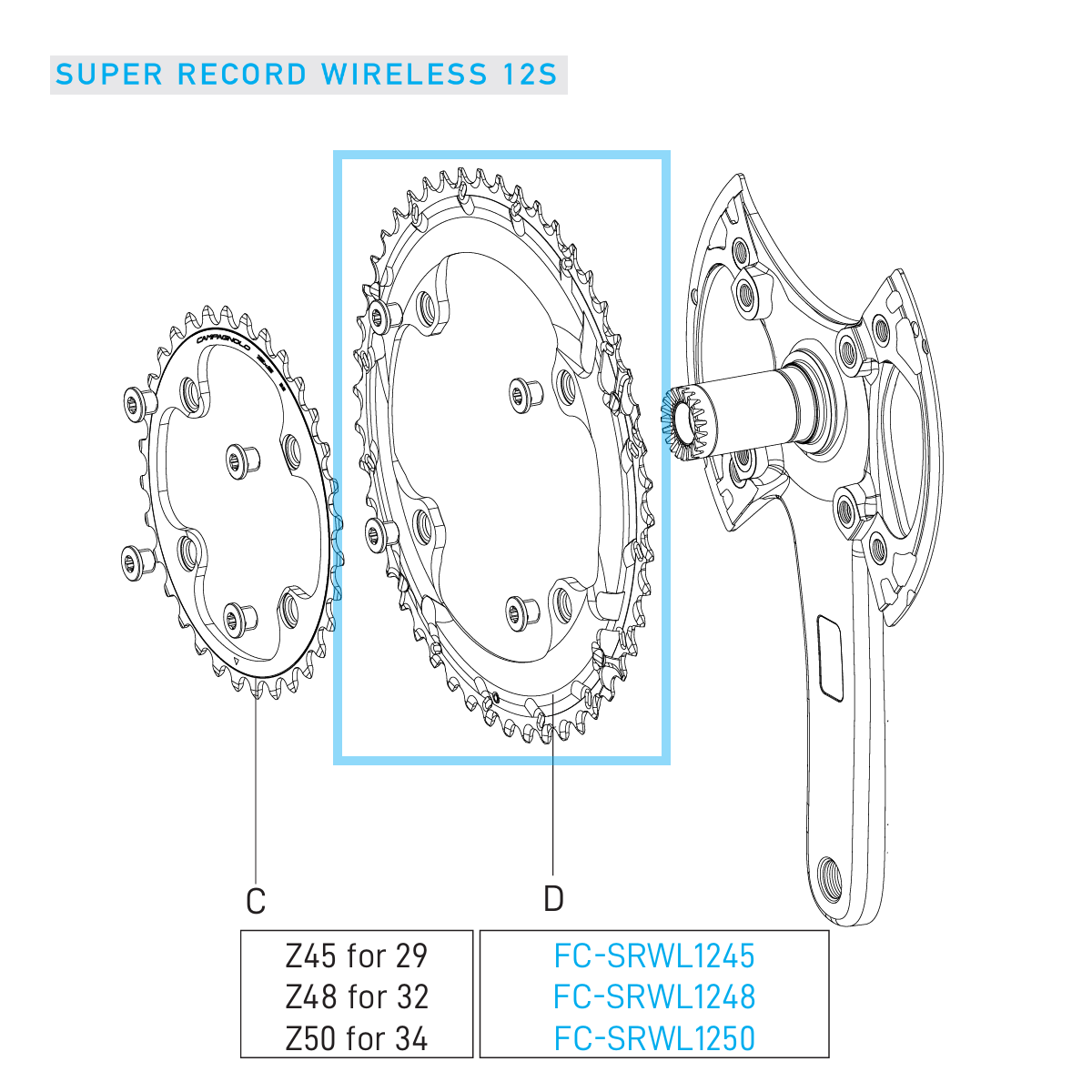 Ulkona 12V CAMPAGNOLO SUPER RECORD WRL tarjotin