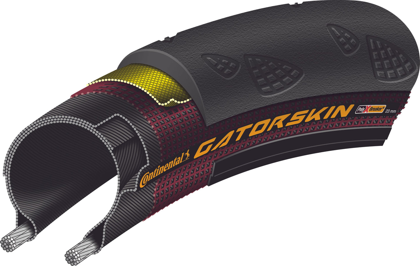 CONTINENTAL GATORSKIN 700x23c TubeType Musta rengas