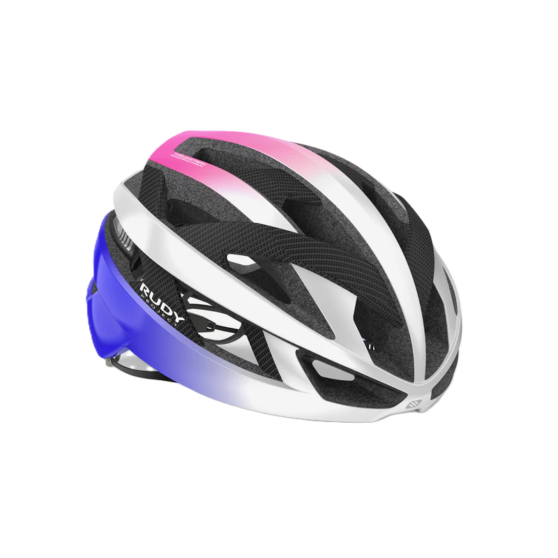 RUDY PROJECT REBEL CARBON Road kypärä Valkoinen/violetti/vaaleanpunainen