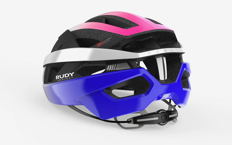 RUDY PROJECT REBEL CARBON Road kypärä Valkoinen/violetti/vaaleanpunainen