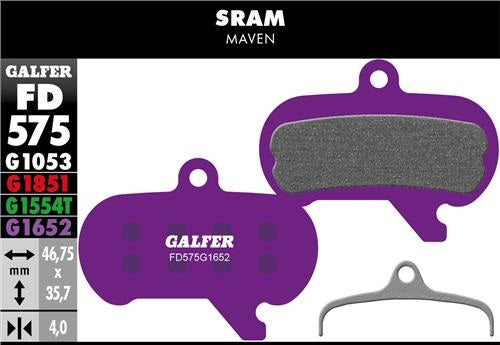 GALFER Sram Maven puolimetalliset E-Bike-jarrupalat GALFER Sram Maven puolimetalliset E-Bike-jarrupalat