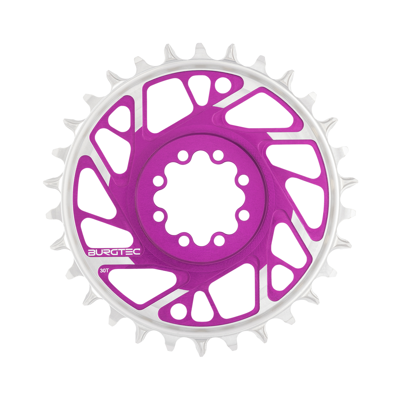 Plateau Mono BURGTEC THICK THIN 12V BOOST Direct Mount 8 Vis T-Type Kapea Wide Offset 3mm Violetti