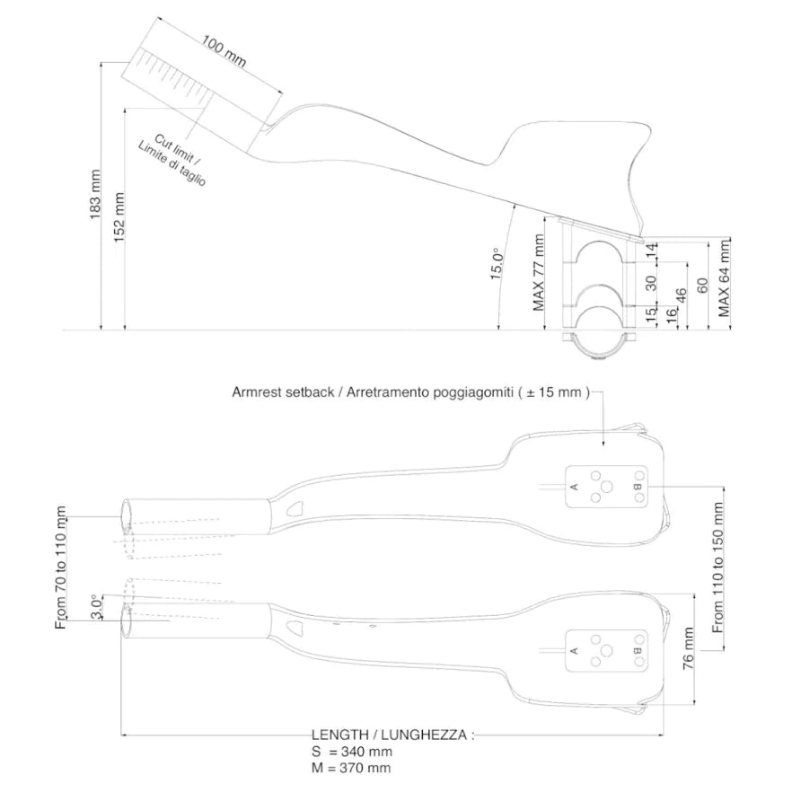 DEDA JET ONE -ripustimen jatkeet koko S