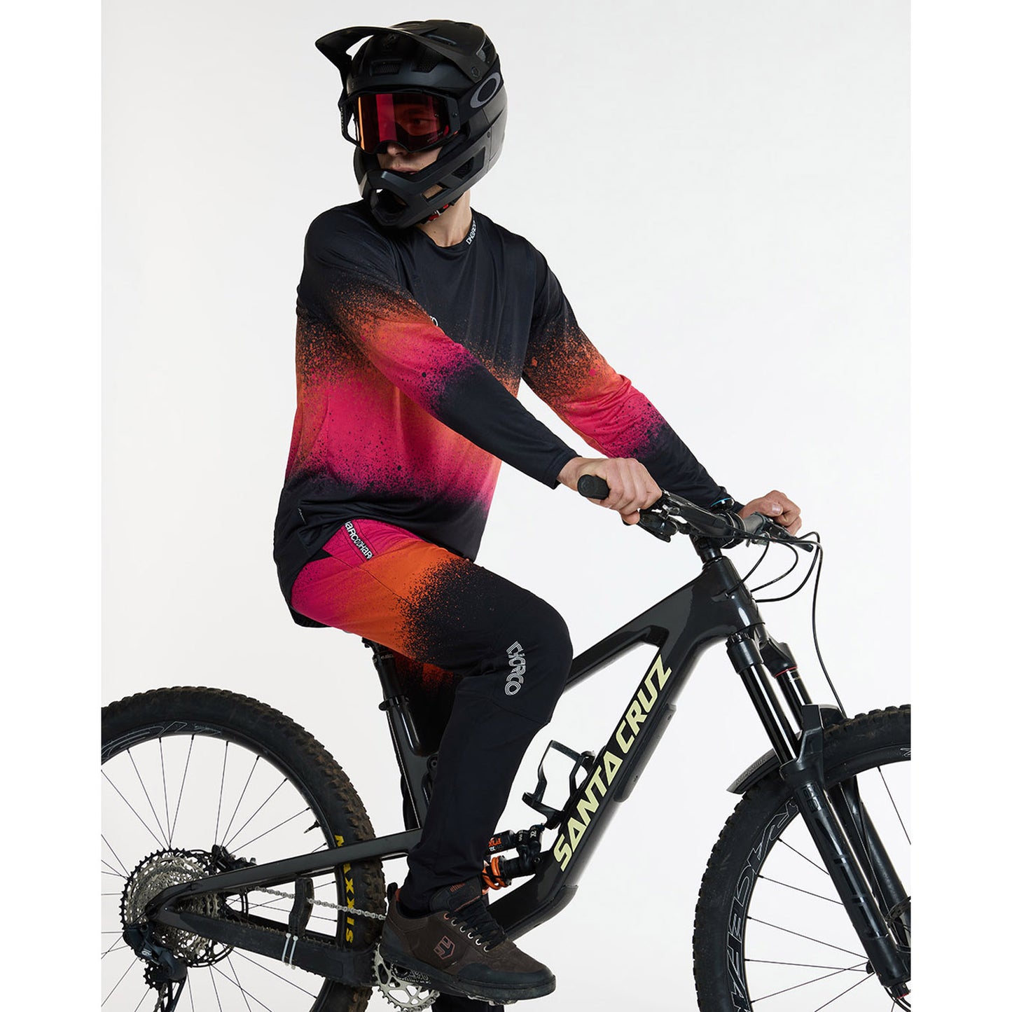 DHARCO RACE BLACK SNAKE pitkähihainen trikoo musta/oranssi