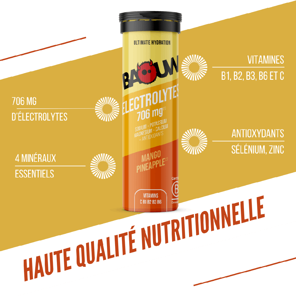 BAOUW Energiajuoma (10 tabletin putki) Mango/Ananas)