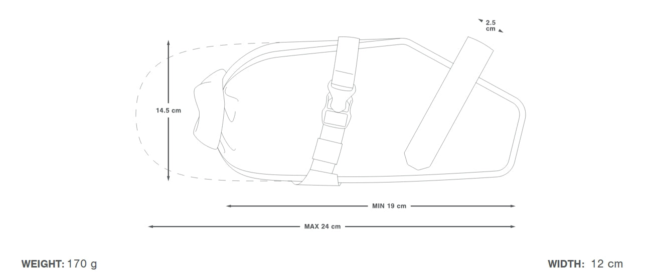 APIDURA RACING SADDLE PACK 3 L Musta