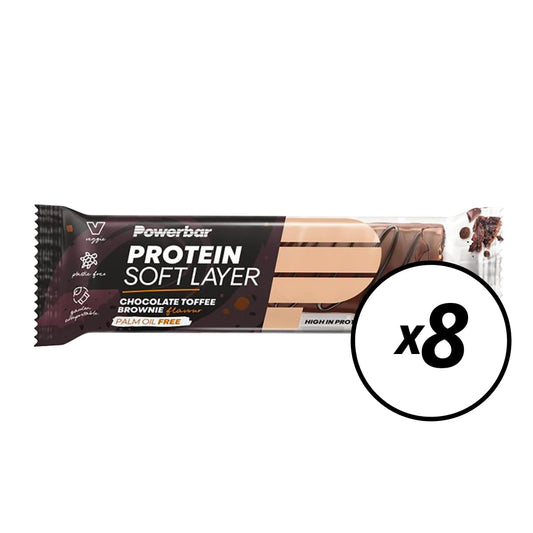 8 POWERBAR PROTEIINI SOFT LAYER palautuspatukkaa (40g) Suklaa Brownie - Lyhyt päiväys