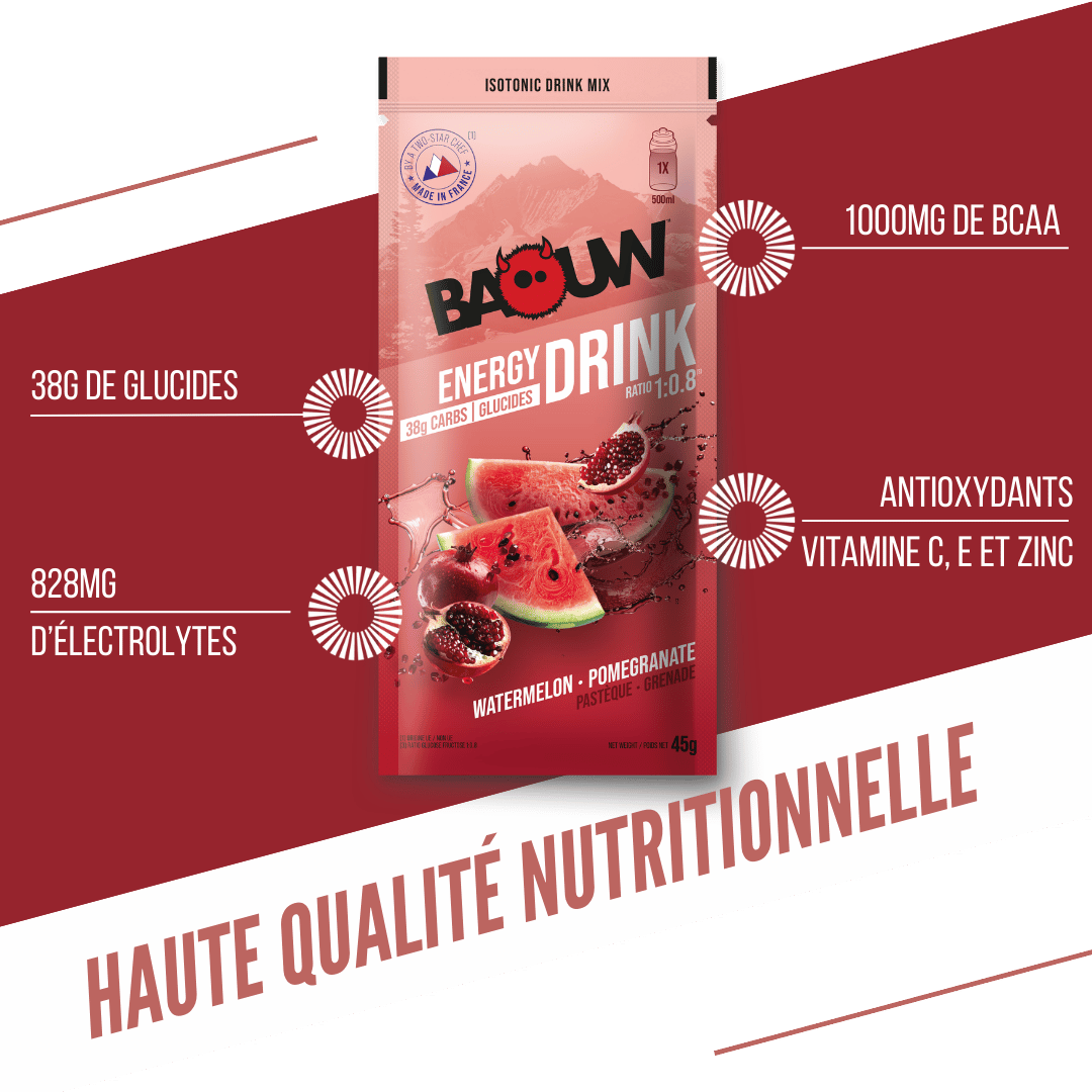 BAOUW ISOTONIC energiajuoma (45g) vesimeloni/granaattiomena)