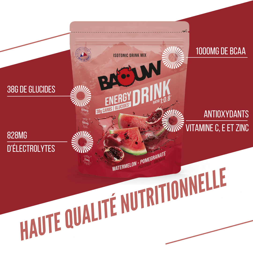 BAOUW ISOTONIC Energiajuoma (585g) Vesimeloni/granaattiomena)