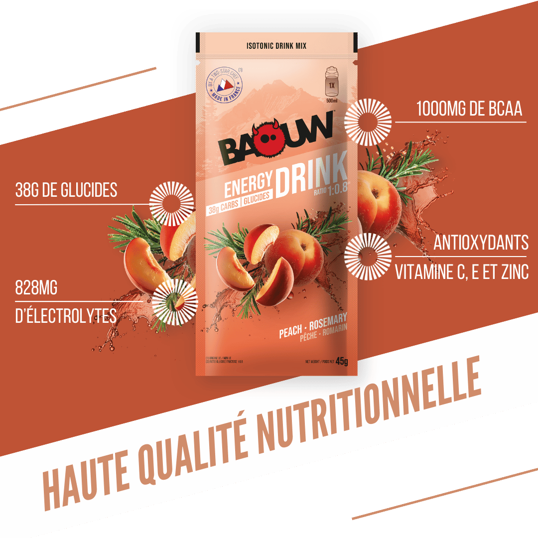BAOUW ISOTONIC energiajuoma (45g) Persikka/Rosmariini