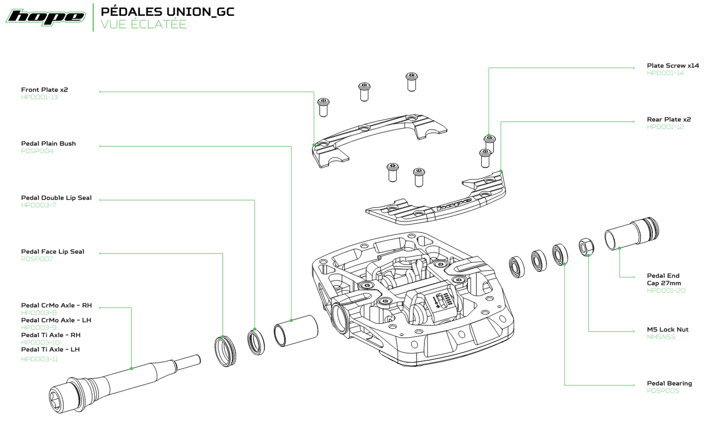 HOPE UNION GRAVITY Pronssiset pedaalit