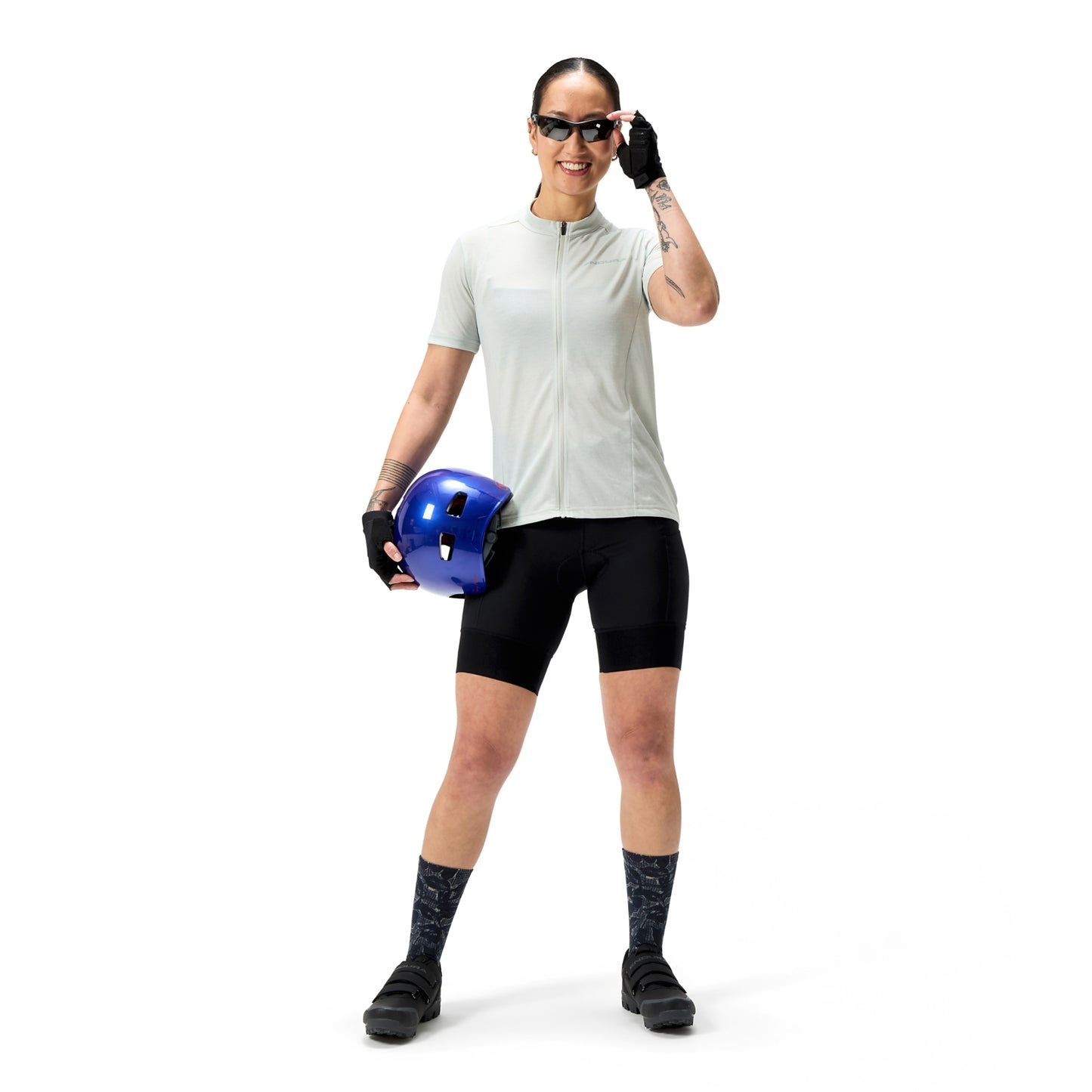 Naisten ENDURA LOOP ZIPPED lyhythihainen Jersey harmaa