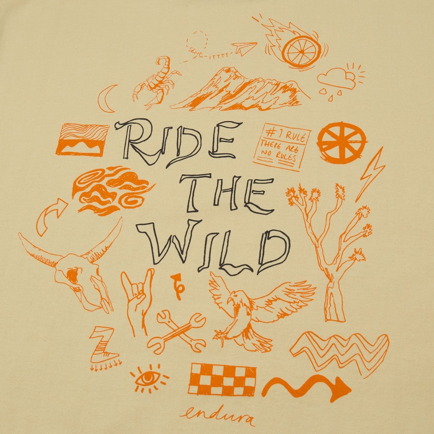 ENDURA RIDE THE WILD GRAPHIC Sand T-paita ENDURA RIDE THE WILD GRAPHIC Sand T-paita
