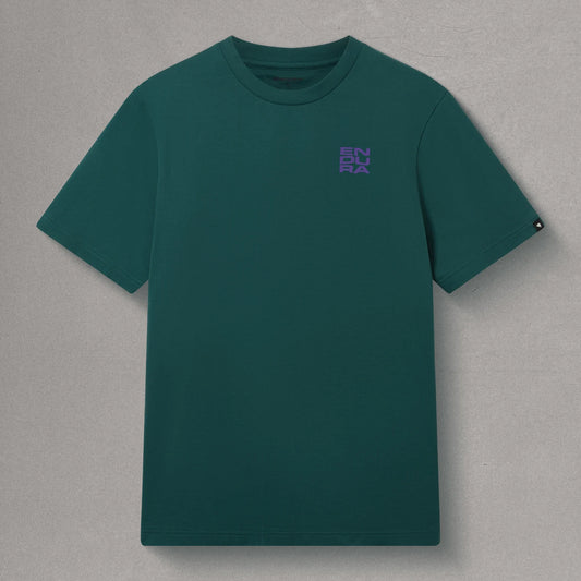 ENDURA STACKED LOGO GRAPHIC T-paita Teal värinen