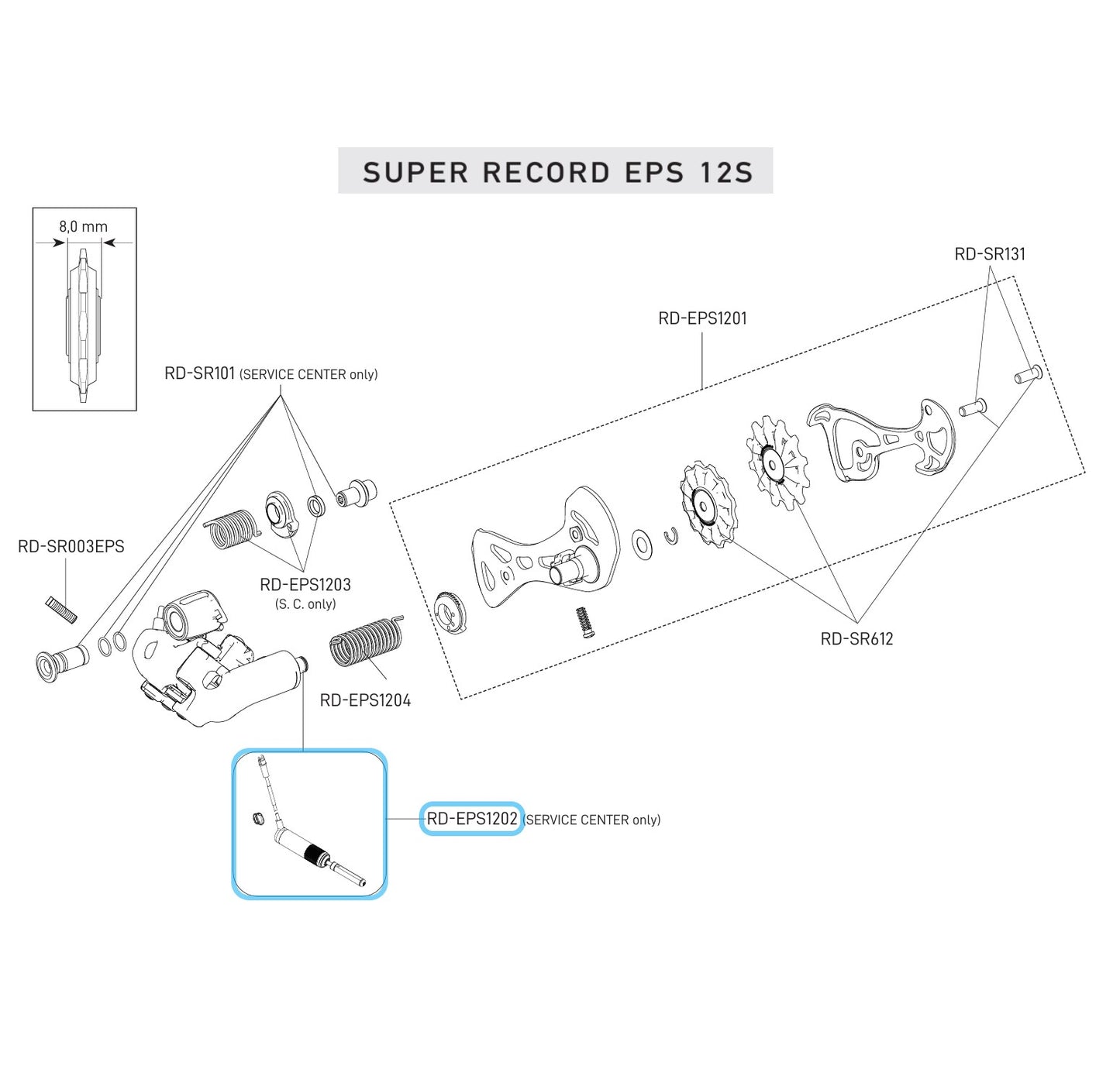 CAMPAGNOLO SUPER RECORD EPS 12V takavaihteen moottori