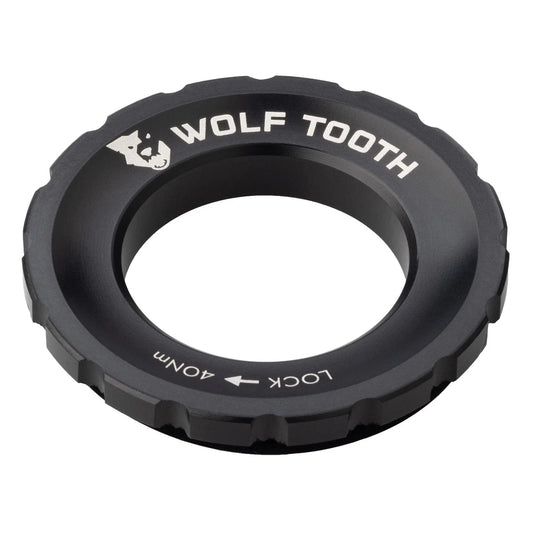 WOLF TOOTH:n ulkoinen Centerlock-mutteri, musta