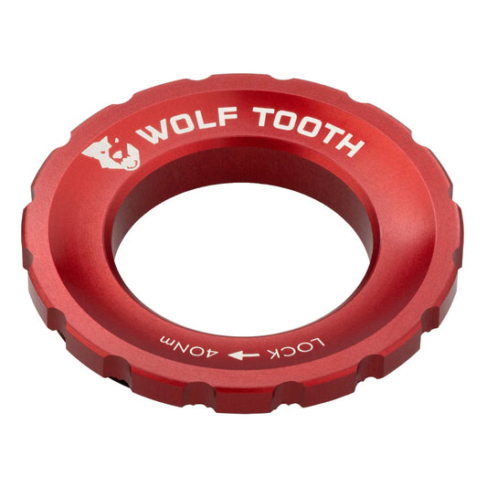 WOLF TOOTH:n ulkoinen Centerlock-mutteri, punainen