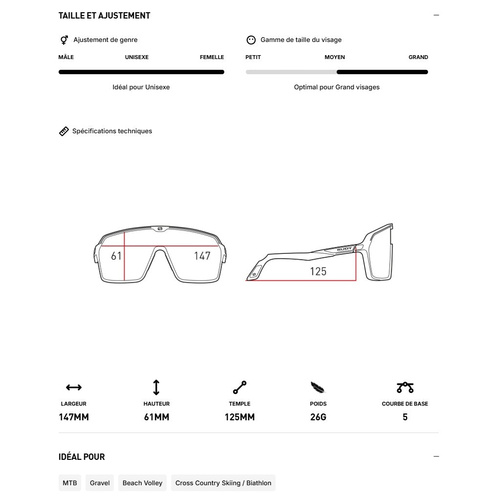 RUDY PROJECT SPINSHIELD -lasit Musta RP-optiikka Multilaser-punaiset linssit