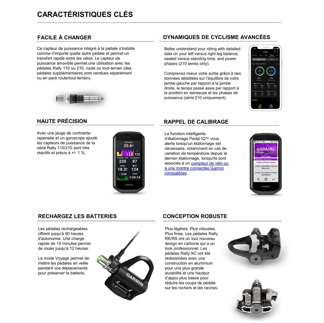 GARMIN RALLY RS 210 tehoanturipolkimet GARMIN RALLY RS 210 Power Sensor -polkimet