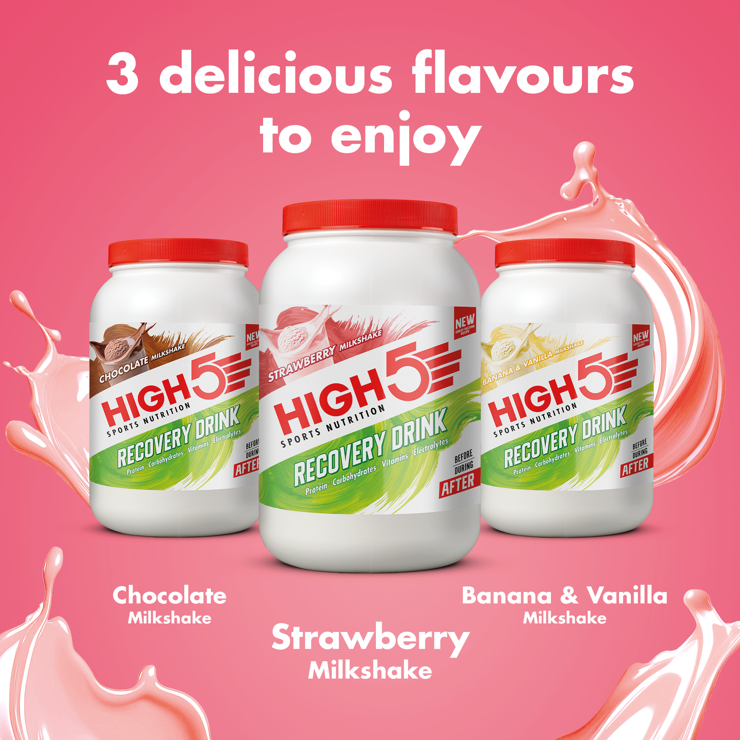 HIGH5 RECOVERY DRINK (450g) Mansikka Milkshake)
