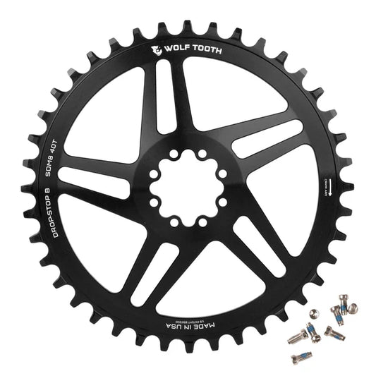 WOLF TOOTH DROP-STOP ST GRAVEL DM 8 ruuvi Sram Black Mono ketjupyörä