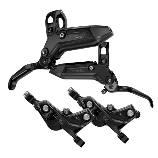 Pari SRAM LEVEL SILVER STEALTH 4-mäntäisiä jarruja Musta