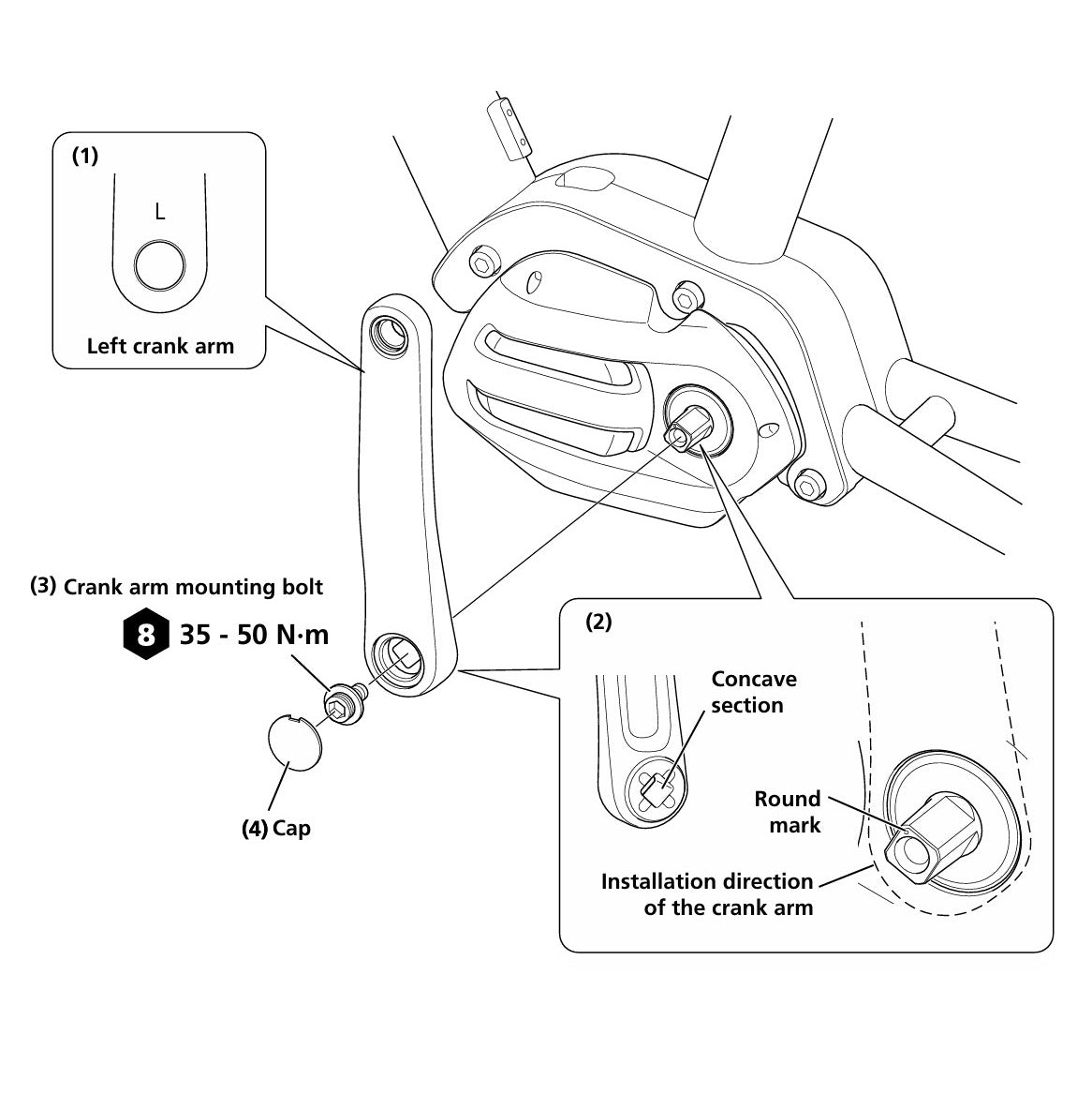 SHIMANO FC-E5000 Silver kampiakselit