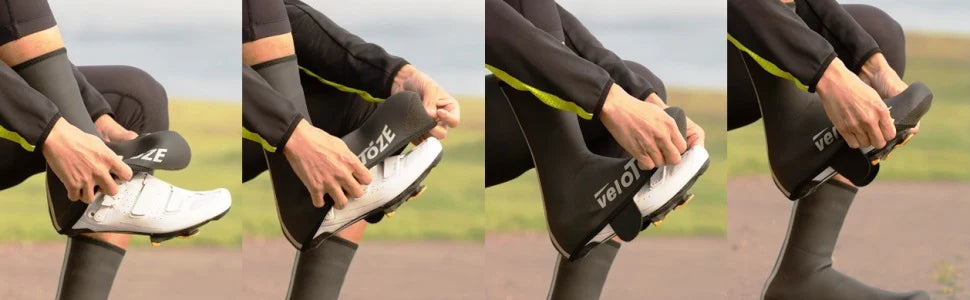 VELOTOZE HAUTES -neopreenikengänsuojat, musta/valkoinen