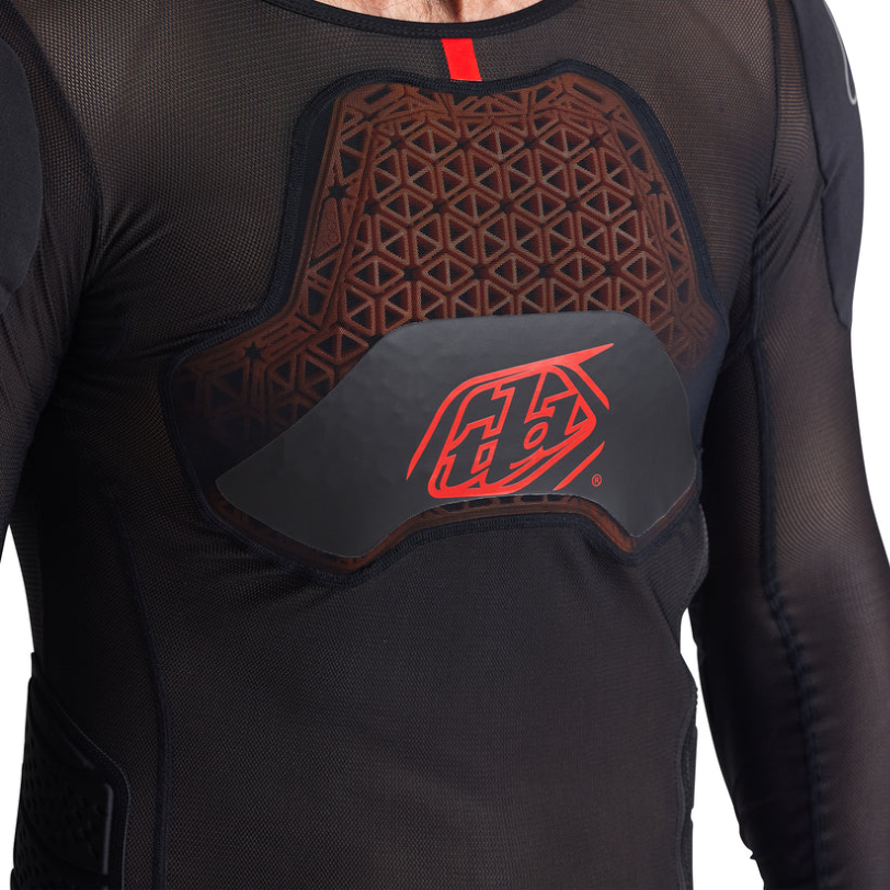 TROY LEE DESIGNS STAGE GHOST D3O suojaava t-paita pitkähihainen musta