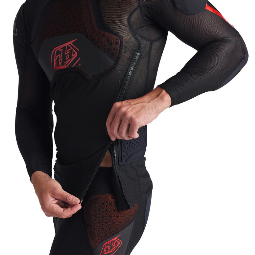 TROY LEE DESIGNS STAGE GHOST D3O suojaava t-paita pitkähihainen musta