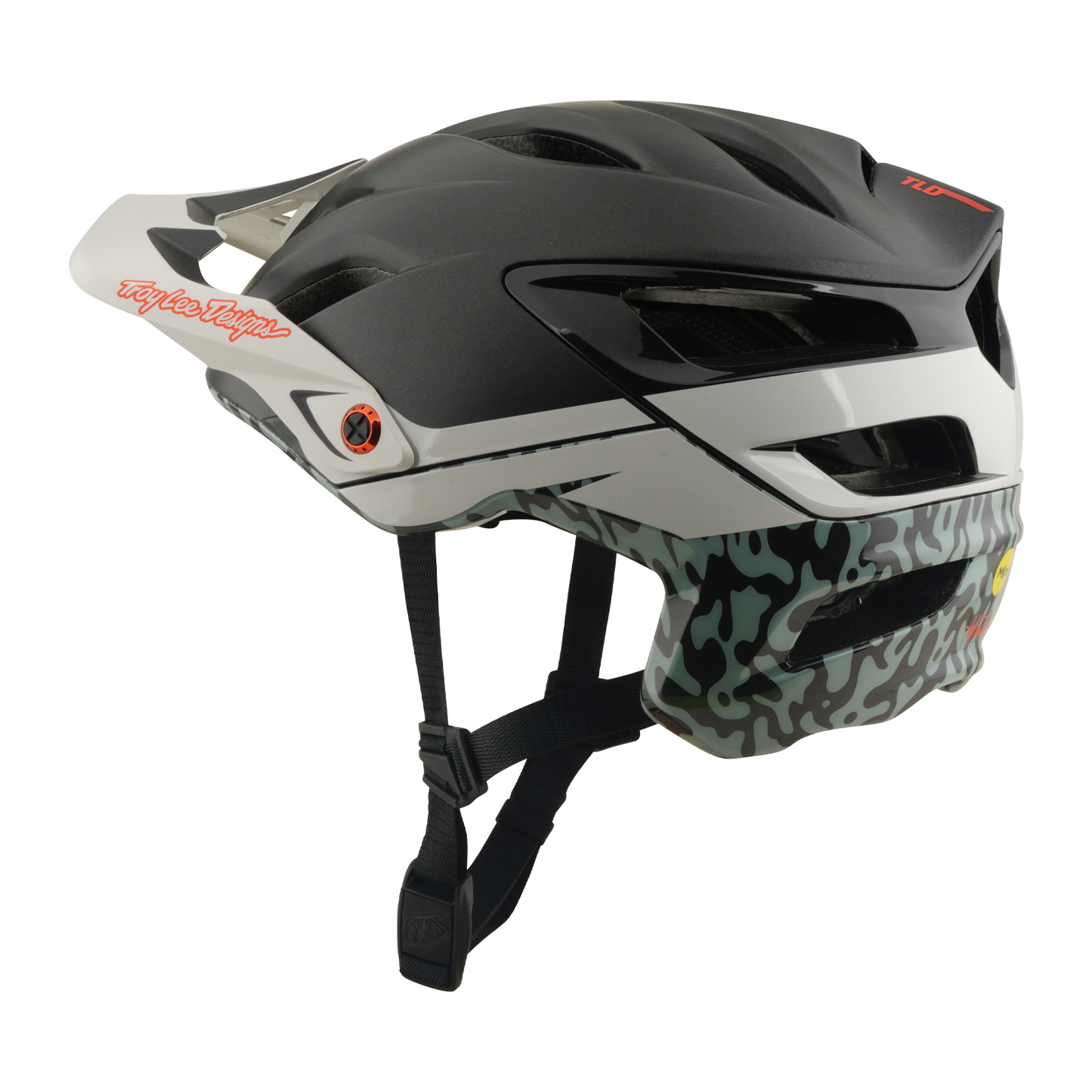 MTB-kypärä TROY LEE DESIGNS A3 MIPS HALO PUMICE Charcoal/Valkoinen