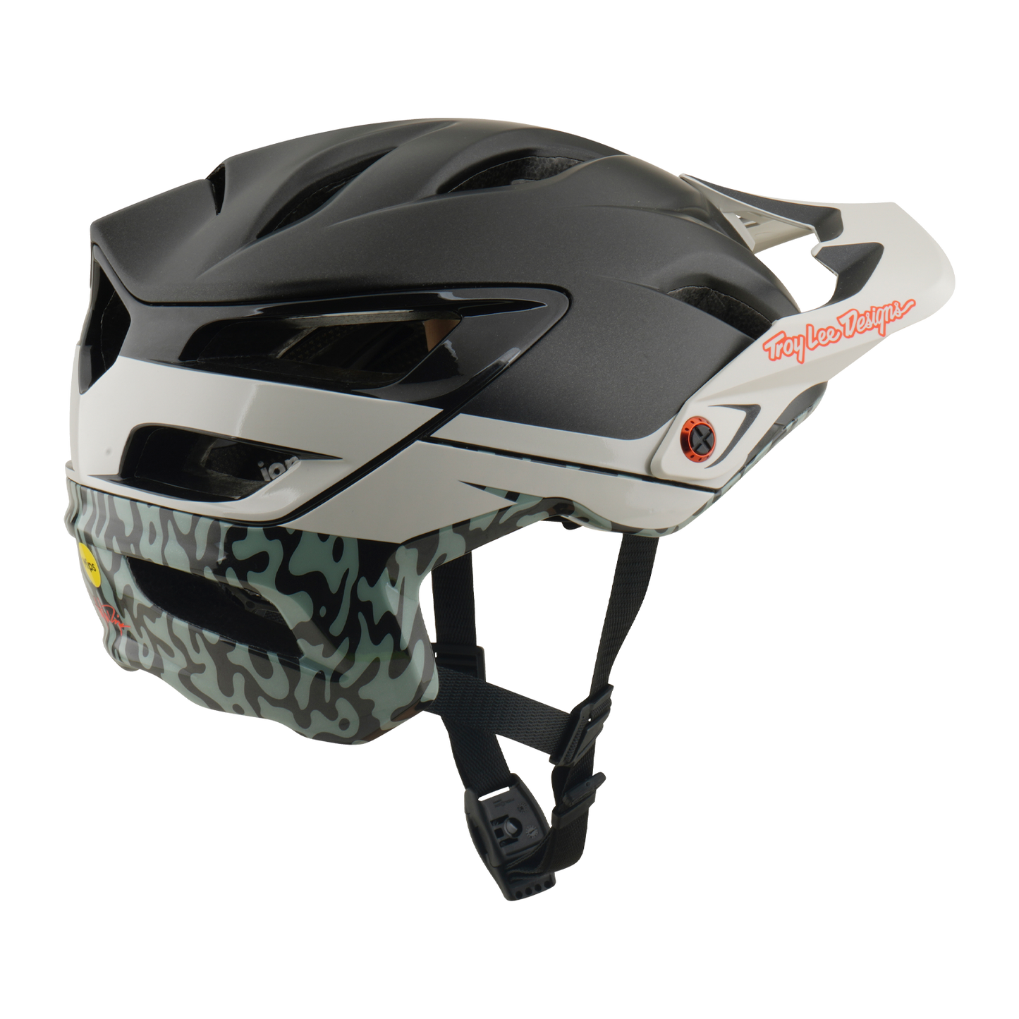 MTB-kypärä TROY LEE DESIGNS A3 MIPS HALO PUMICE Charcoal/Valkoinen