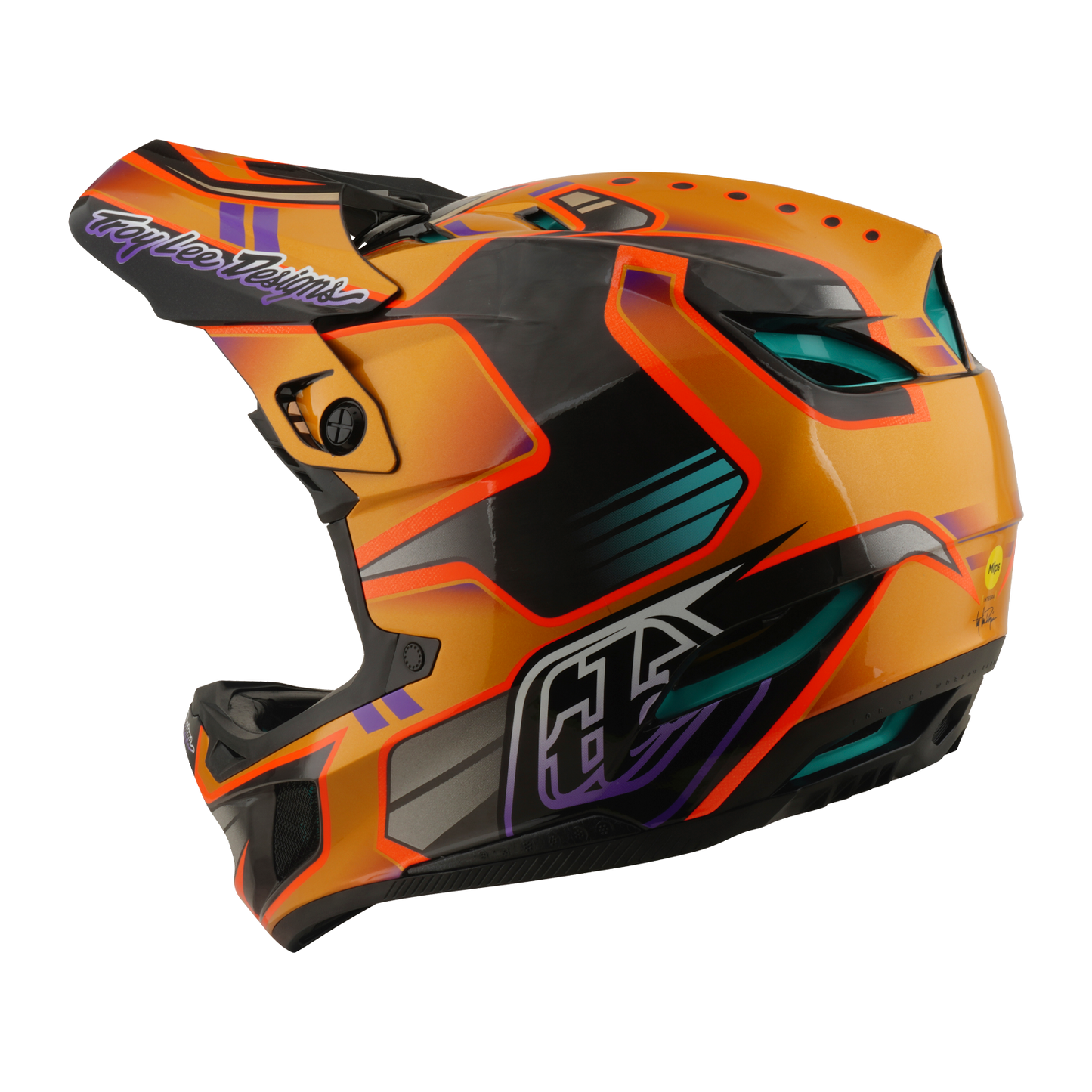 TROY LEE DESIGNS D4 CARBON MIPS Crest Gold MTB-kypärä