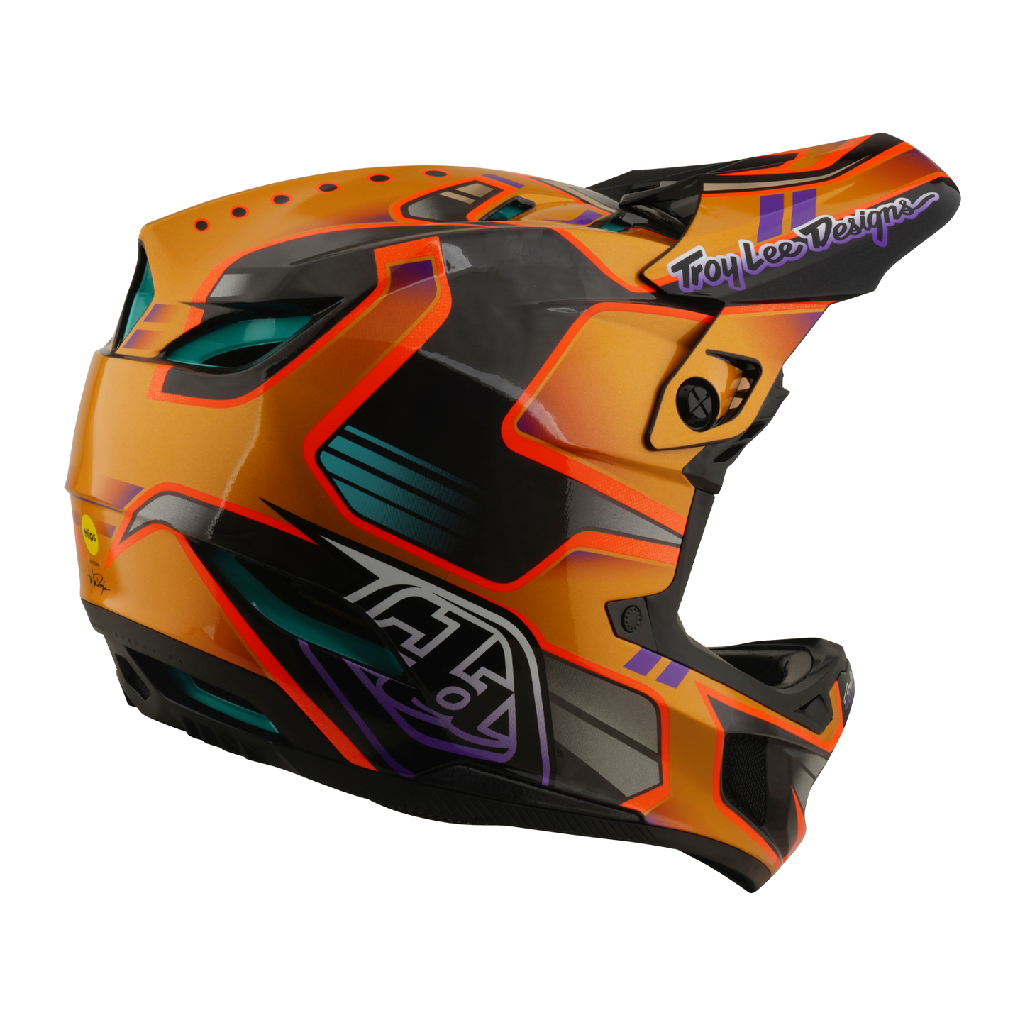 TROY LEE DESIGNS D4 CARBON MIPS Crest Gold MTB-kypärä