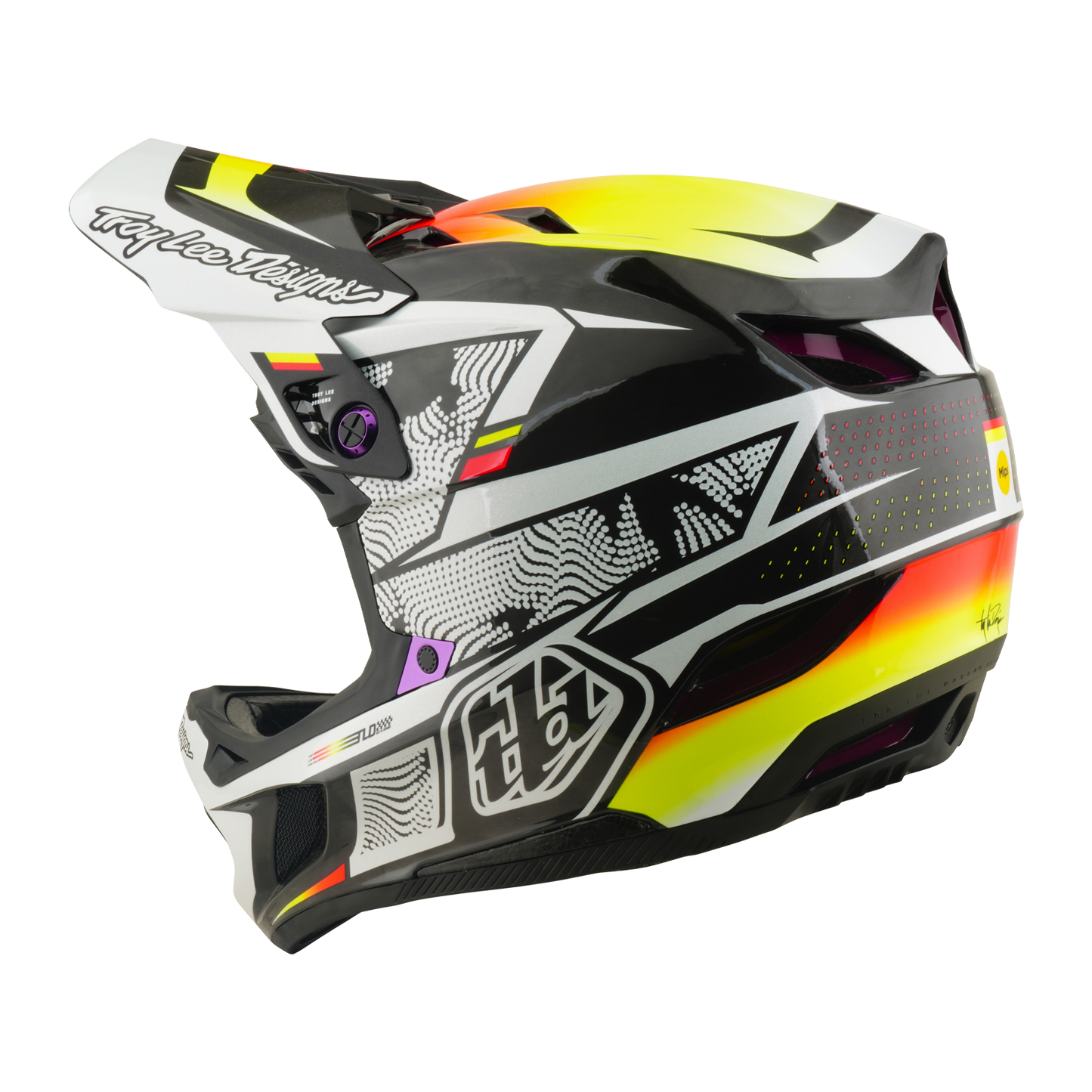 TROY LEE DESIGNS D4 CARBON MIPS vuorattu MTB-kypärä Musta/Keltainen