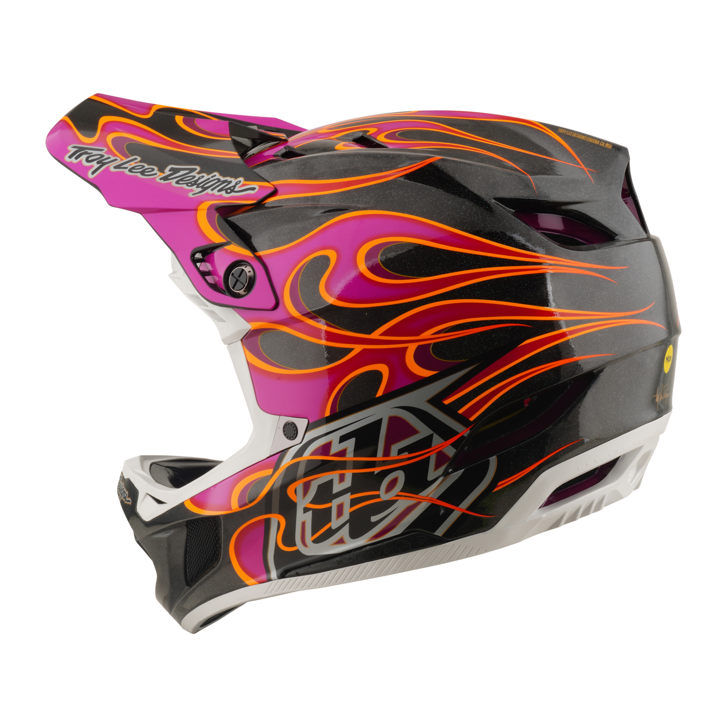 TROY LEE DESIGNS D4 CARBON MIPS poltettu hiili/Magenta MTB-kypärä