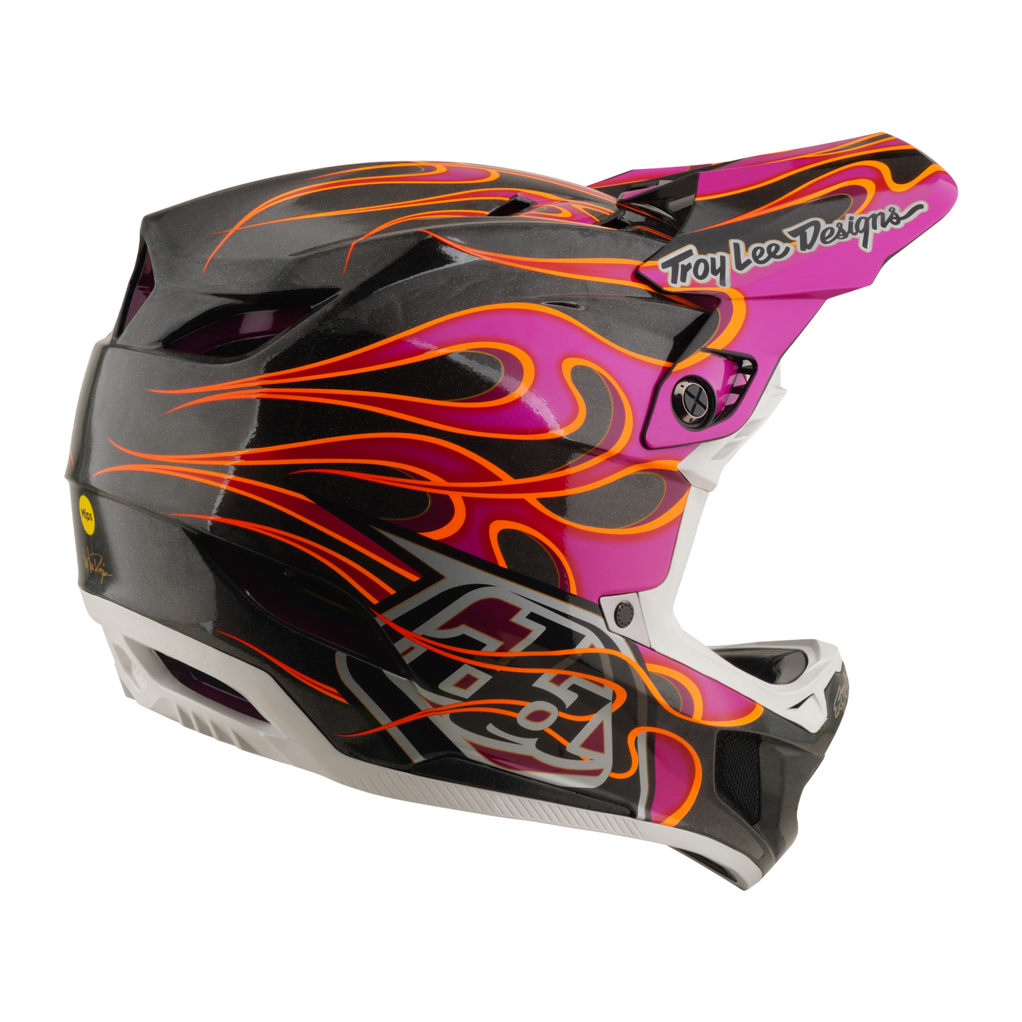 TROY LEE DESIGNS D4 CARBON MIPS poltettu hiili/Magenta MTB-kypärä