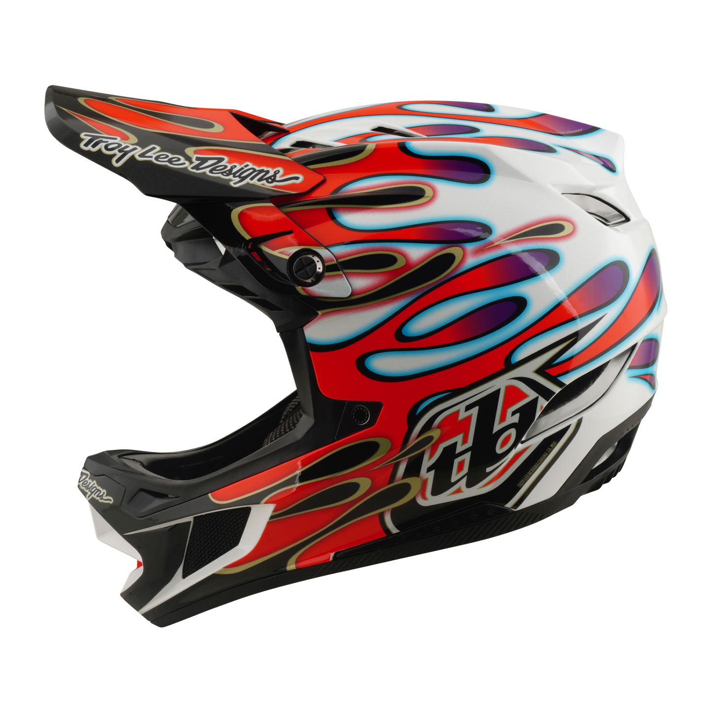 TROY LEE DESIGNS D4 COMPOSITE MIPS OVERSPRAY MTB-kypärä Valkoinen/punainen
