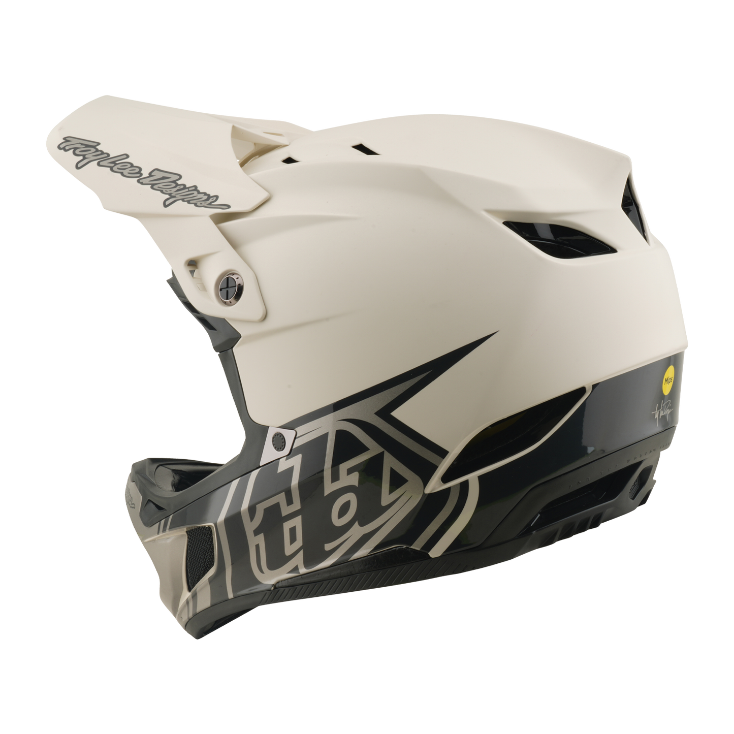 TROY LEE DESIGNS D4 COMPOSITE MIPS STEALTH PUMICE MTB-kypärä Valkoinen