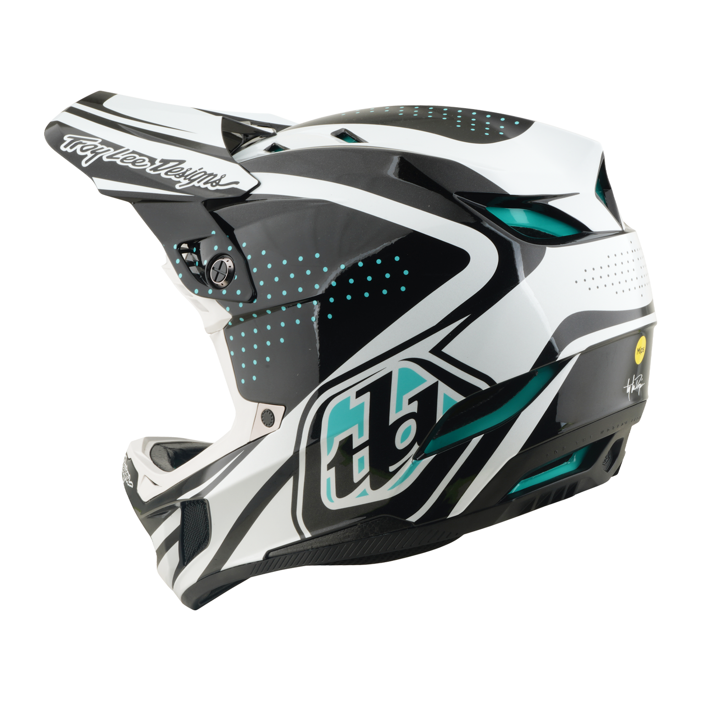 TROY LEE DESIGNS D4 POLYACRYLITE MIPS THE LINE Charcoal/White MTB-kypärä
