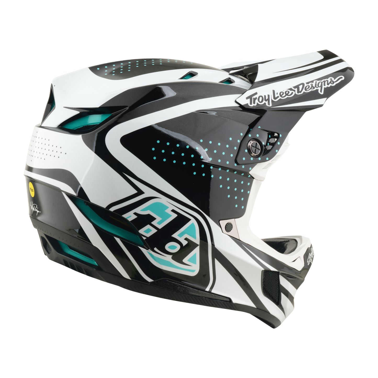 TROY LEE DESIGNS D4 POLYACRYLITE MIPS THE LINE Charcoal/White MTB-kypärä