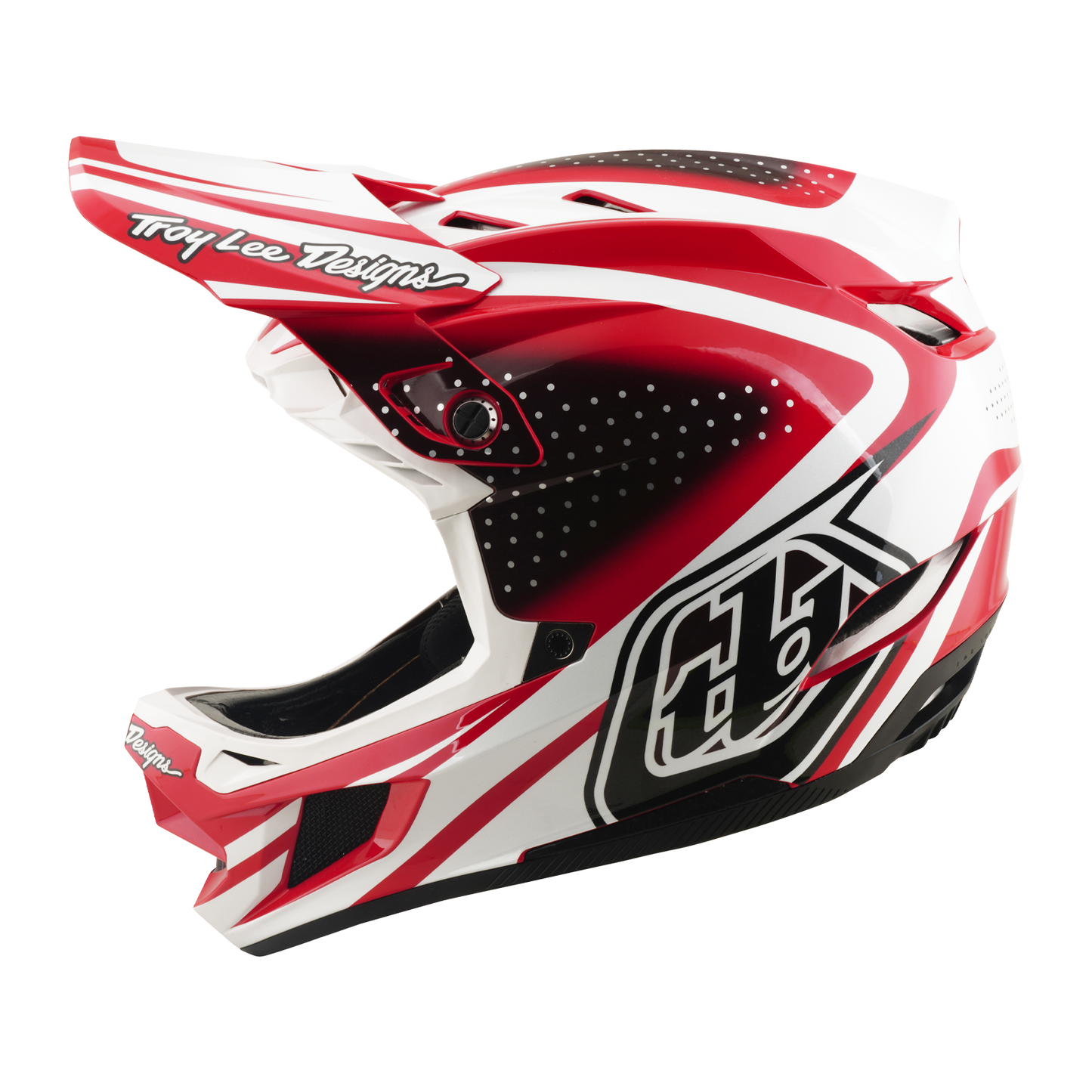 TROY LEE DESIGNS D4 POLYACRYLITE MIPS THE LINE MTB-kypärä Punainen/valkoinen