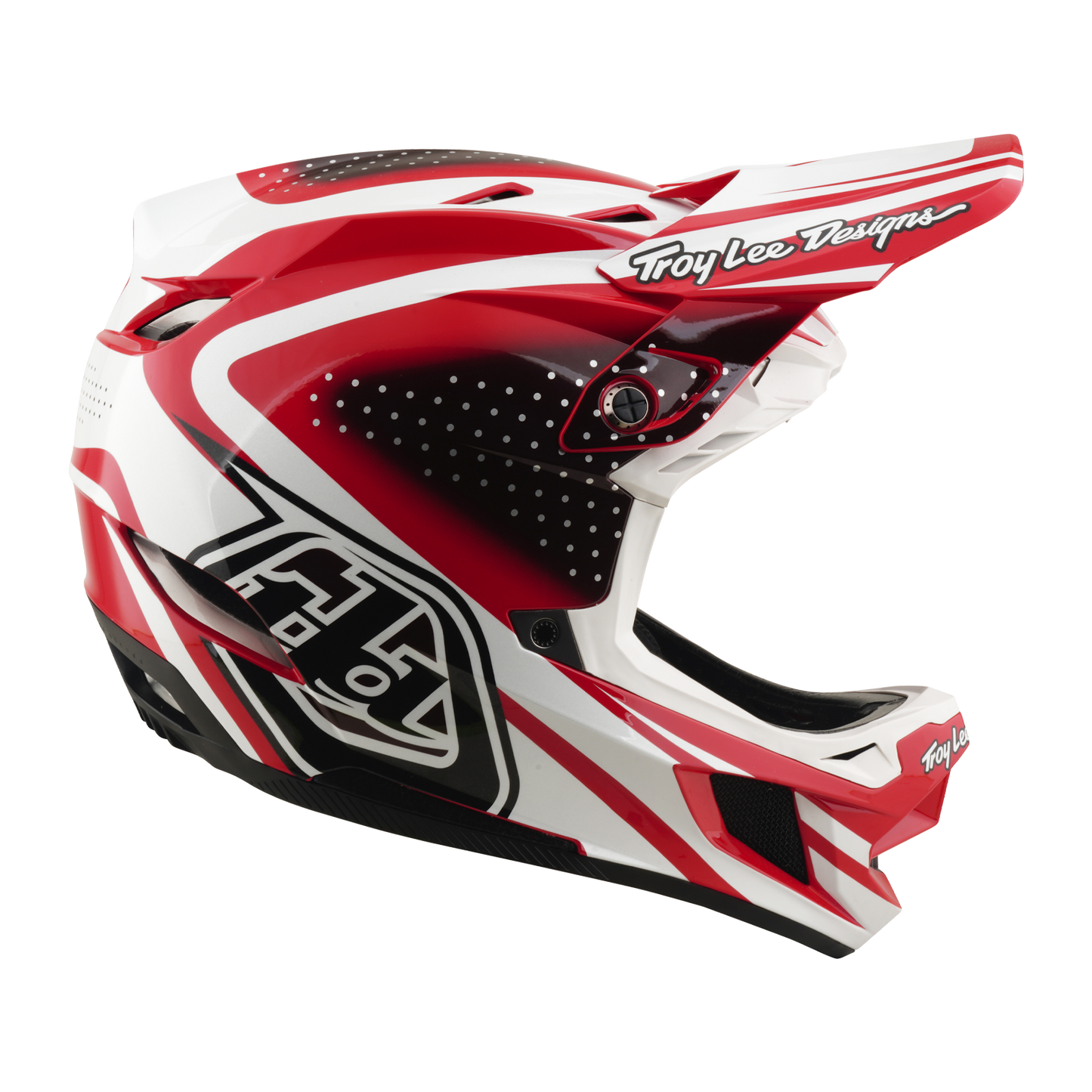 TROY LEE DESIGNS D4 POLYACRYLITE MIPS THE LINE MTB-kypärä Punainen/valkoinen