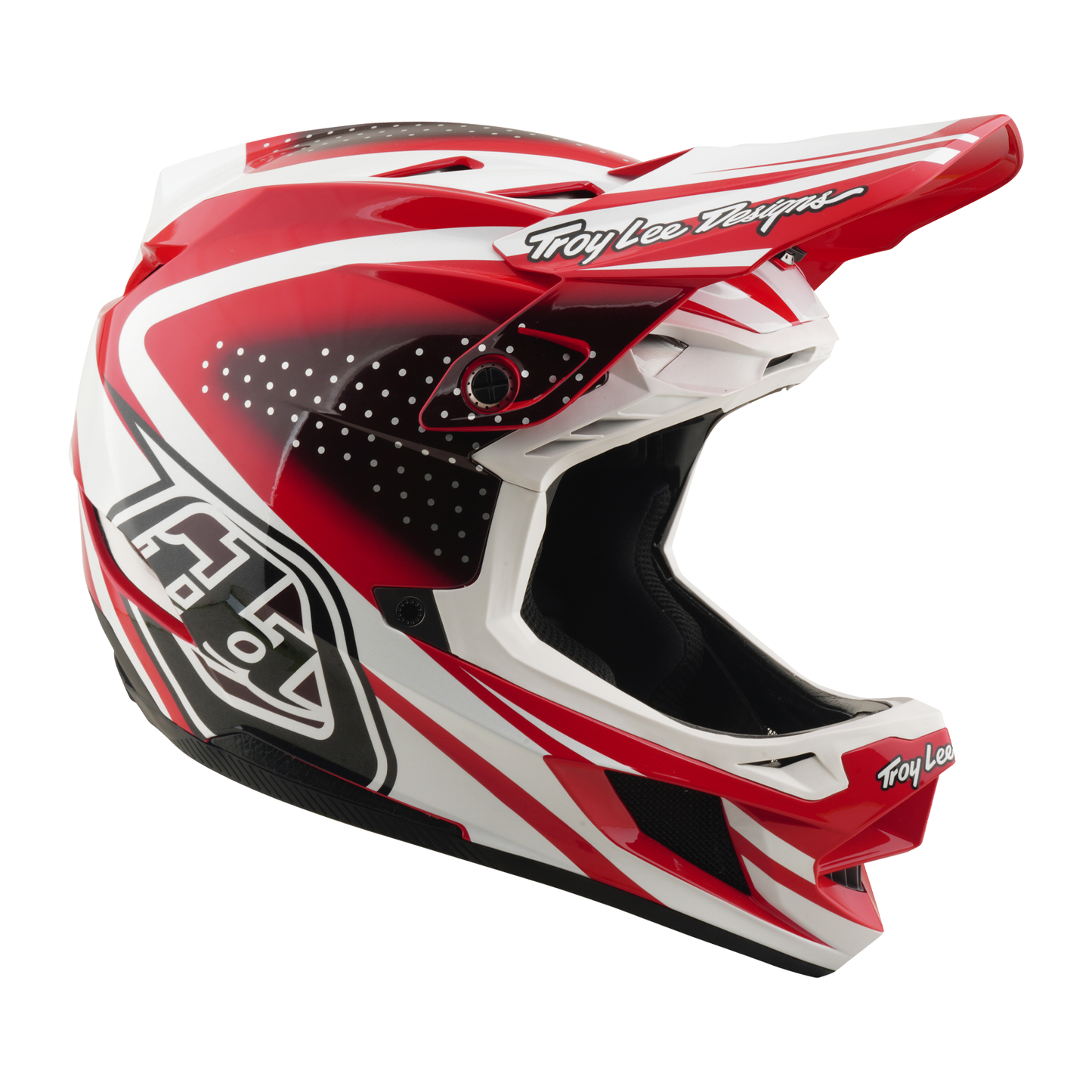 TROY LEE DESIGNS D4 POLYACRYLITE MIPS THE LINE MTB-kypärä Punainen/valkoinen