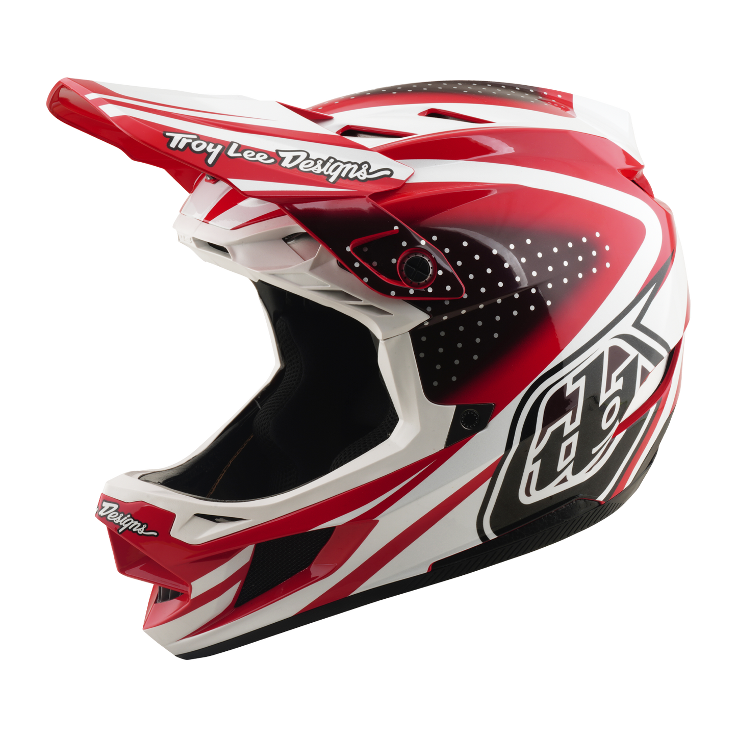 TROY LEE DESIGNS D4 POLYACRYLITE MIPS THE LINE MTB-kypärä Punainen/valkoinen