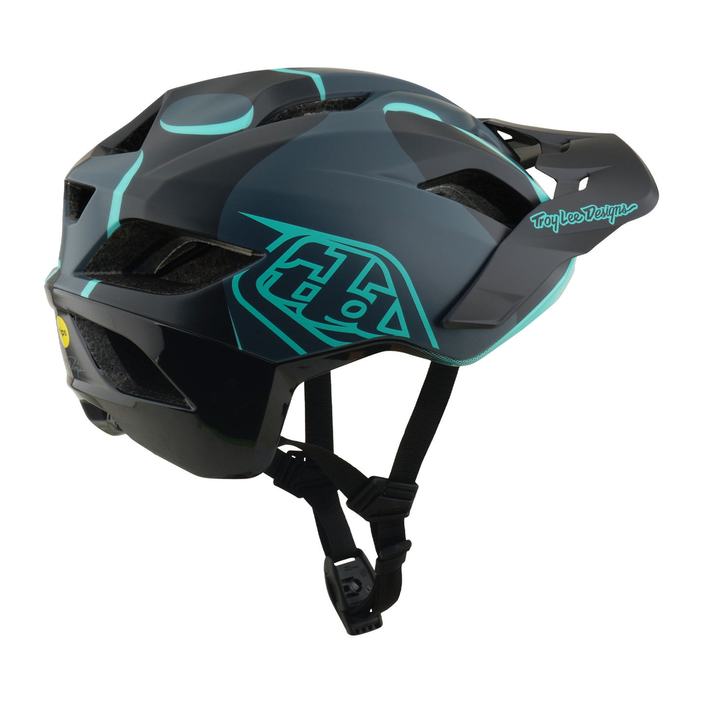 MTB-kypärä TROY LEE DESIGNS FLOWLINE SE MIPS BADGE Hiili/Sininen